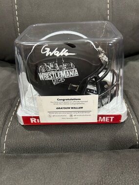 WWE Wrestlemania 42 mini helmet! Signed by Grayson Waller + COA! 1/25